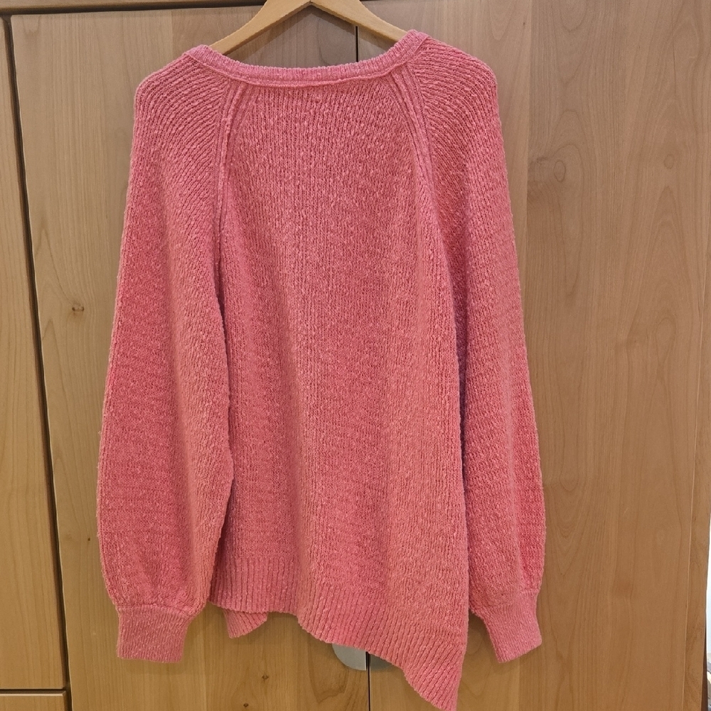 Free People West Coast V Neck Pink Sweater, Comfy Vibes, Statement, M - Picture 8 of 8